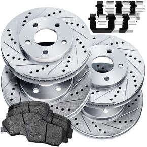 Power Sport Front Rear Brakes and Rotors Kit |Front Rear Brake Pads| Brake Rotors and Pads| Ceramic Brake Pads and Rotors - BLCC.50033.02