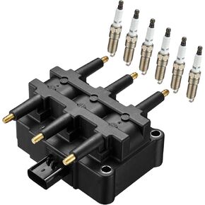 Set of 1 Ignition Coil Pack UF305 and Iridium Spark Plugs LZTR5AGP 6 Pack For Chrysler Voyager Town & Country Pacifica Dodge Grand Caravan Jeep Wrangler Volkswagen Routan 3.3L 3.8L V6 C1442