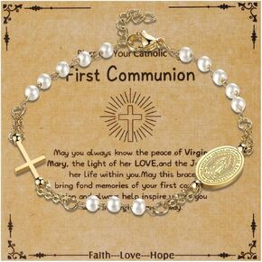 Cross Rosary Beads Catholic Bracelet: Stainless Steel Jesus Christ Crucifix First Communion and Confirmation Cross Charm Bracelet for Men Women in Saudi Arabia