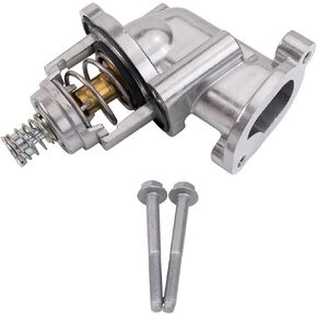 TRQ Lower Water Pump Thermostat with Housing Assembly Compatible with Cadillac Chevrolet GMC