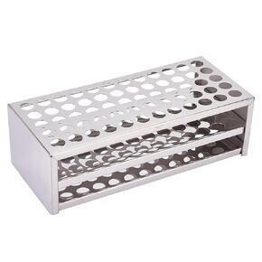 OLYCRAFT 32 Sockets Aluminum Test Tube Rack 22.5mm Hole Aluminum Test Holder Rack Centrifuge Tube Holder Labortory Display for Test Tubes Chemistry Laboratory 9.4x5x3.6 inch