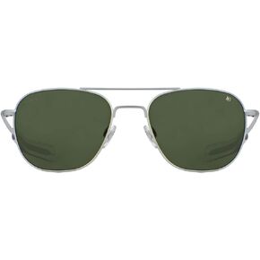 AO Original Pilot Sunglasses - Gold - Calobar Green SkyMaster Glass Lenses - Bayonet Temple - Polarized - 57-20-140