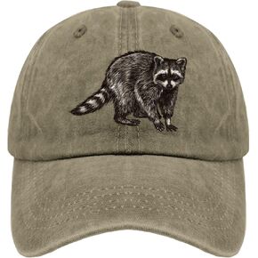 Raccoon Realistic Anima Hat Vintage Cotton Washed Baseball Caps Adjustable Dad Hat Crazy Funny