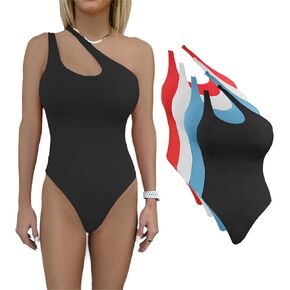 Women's Butter Soft Trendy One Shoulder Sleeveless Sexy Shapewear Bodysuit Tops
