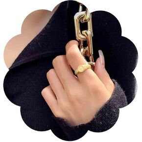 Vintage Round Watch Finger Ring Thick Clock Ring Small Watch Ring Adjustable Open Ring Gold Signet Rings Jewelry for Women