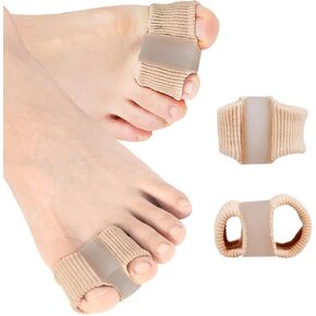 Gel Toe Separators with 2 Loops, Bunion Corrector for Women and Men 1 Pair, Toe Straighteners for Toe Overlapping and Crooked, Toe Spreader for Bunion Pain Relief