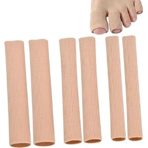 6Pcs Toe Tubes with Gel Cushion, Silicone Toe Sleeves Toe Caps and Toe Protectors for Men Woman, Toe Covers Toe Guard for Feet (6)