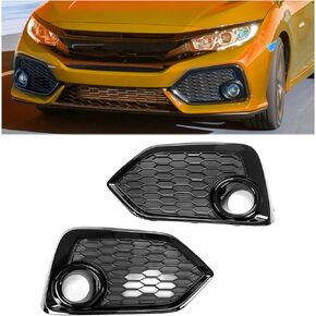 HECASA Fog Light Cover Trim Compatible with 2017-2019 Honda Civic Hatchback EX-L/EX/LX/Sport/Sport Touring/Si Pair Bezel Replacement for HO1039133 HO1038133
