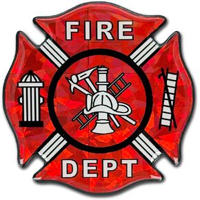 Elektroplate Firefighter Automotive Decal 3" x 3" | Premium All-Weather Fire Dept Sticker Decal for Cars, Trucks, Coolers, Laptops, and More