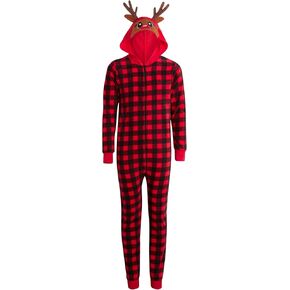 PJ's & Presents Girls Christmas Morning Outfit - One Piece Cozy Fleece Bodysuit - Cute Holiday Overalls for Girls (4-12)