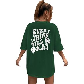 SOLY HUX Women's Oversized T Shirts Graphic Tees Letter Print Casual Trendy Summer Loose Tops