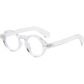 Round Black Glasses for Men Women Thick Circle Blue Light Glasses Hippie Costume Eyewear