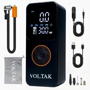 Tire Inflator Portable Air Compressor, 24000mah &150PSI Air Pump for Car Tires, Motorcycle, Bike, Ball & Bike Pump with Tire Pressure Gauge & LED Light