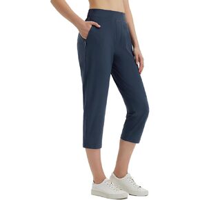 BALEAF 20'' Golf Capri Womens Pants High Waist Stretchy Lightweight Casual Capris Zipper Pockets Quick Dry UPF 50+