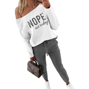 CHICME BEST SHOPPING DEALS Chic Me Women Long Sleeve Crewneck Pullover Tops and Pants Set Tracksuit 2024 Fall Outfit in Kuwait