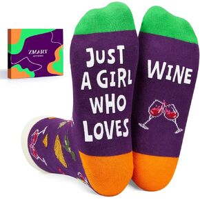 Zmart Wine Gifts for Women Girls - Wine Socks for Wine Lovers, Drinking Gifts Drink Lover Gifts