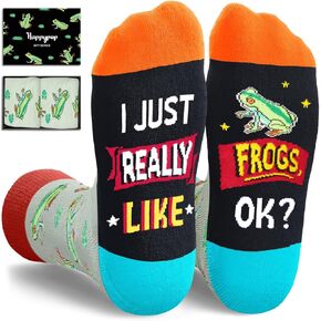 HAPPYPOP Frog Gifts for Women Men - Frog Socks Sea Animal Gifts, Frog Stocking Stuffers for Teens