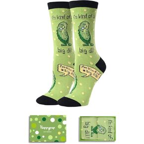HAPPYPOP Funny Pickle Socks Women Teens - Pun Gifts Pickle Lover Gifts Pun Socks, Christmas Stocking Stuffers