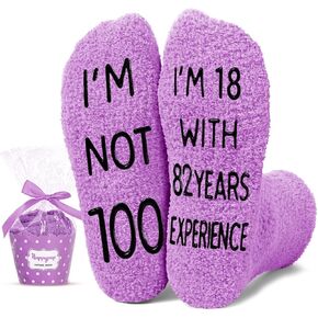 HAPPYPOP 100th Birthday Gifts Ideas for Women - Socks for 90 100 Year Old Lady, Best Gifts for Older Women over 90 100