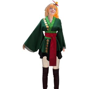 Women Anime Cosplay Costume Lolita Kimono Robe Dress Sexy Suspender Skirt Outfits Halloween Suit with Belt