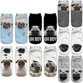 7 Pairs Funny Dog Ankle Socks Novelty Animal No Show Socks for Women