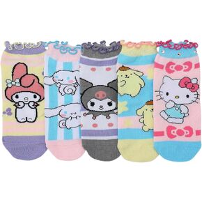 Bioworld Hello Kitty & Friends Rhinestone Character Art Women’s 5-Pair Ankle Socks-OSFA
