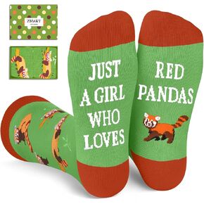 Zmart Funny Red Panda Gifts - Racoon Socks for Women Girls, Red Panda Socks Panda Racoon Socks Novelty Socks for Teenager Girls, Christmas Stocking Stuffers