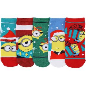 Bioworld Despicable Me Christmas Minions Women’s 5-Pair Ankle Socks