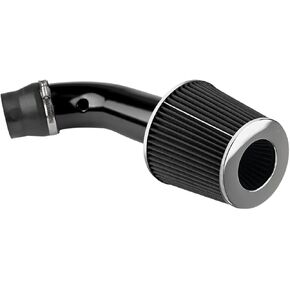 Universal High Flow 3 Inch Cold Air Intake Induction Pipe Hose Kit, 3" Universal Cold Air Intake Filters System Kits, Aluminum (Black)