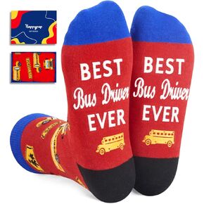 HAPPYPOP School Bus Driver Gifts for Men Women - Bus Driver Gifts Bus Driver Appreciation Gifts Best Bus Driver Gifts, Funny Bus Driver Socks