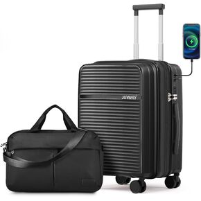 Joyway 20 Inch Carry on Luggage Airline Approved, PP Expandable Carry on Suitcase with Spinner Wheels, Hard Shell Luggage with TSA Lock and USB Port