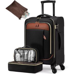 LOVEVOOK Carry On Luggage 22x14x9 Airline Approved with TSA Lock, Soft Suitcases with Spinner Wheels, 20 Inch Lightweight Travel Suitcases for Men and Women in Saudi Arabia