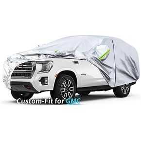 Custom-Fit for GMC Car Cover, 7 Layers Car Cover Waterproof All Weather for Automobiles, Outdoor Full Cover Rain Sun UV Protection with Zipper (for GMC SIERRA-1500)