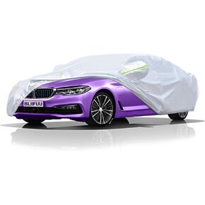 Sedan Car Cover Waterproof Windproof Snowproof UV Protection for Outdoor All Weathers, Breathable Full Exterior Cover Fit Sedan 185" L x 70" W x 47" H