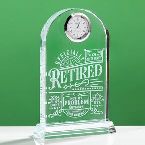 Retirement Gifts for Women Men 2024 Coworker, Crystal Clock Going Away Gift for Coworker Leaving Gifts for Women Farewell Gifts for Boss Leaving Job, Happy Retirement Gifts for Nurses Teacher Friend