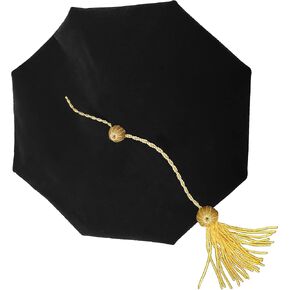 Graduation Tam Doctoral Tam Doctoral Regalia 8 Sided with Gold Bullion Tassel