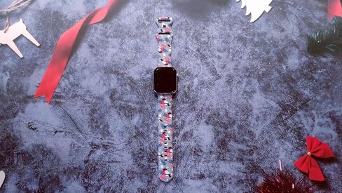 Sonwflakes Watch Band Compatible with Apple Watch 38mm 40mm 41mm 42mm 44mm 45mm 49mm, IWatch Bands Wristbands Soft Silicone Strap Adjustable Replacement for All Series Women Men in Kuwait