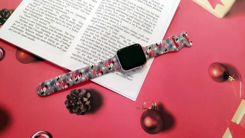 Sonwflakes Watch Band Compatible with Apple Watch 38mm 40mm 41mm 42mm 44mm 45mm 49mm, IWatch Bands Wristbands Soft Silicone Strap Adjustable Replacement for All Series Women Men in Kuwait