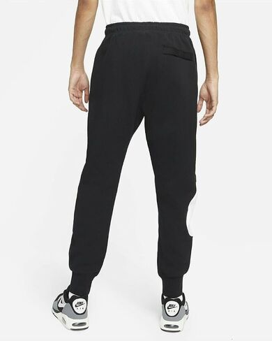 بنطال Nike Big Swoosh Tech Fleece Joggers للرجال (as1، Alpha، l، عادي، عادي، أسود/أبيض، عادي) in Saudi Arabia