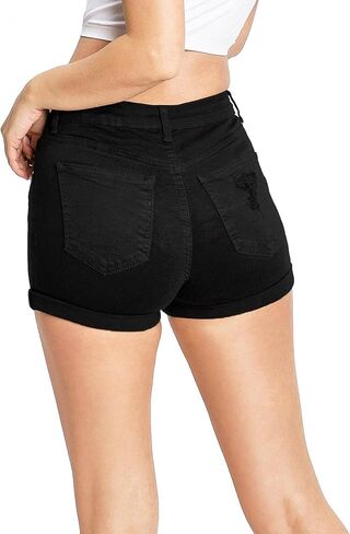 Wax Jeans Women's Juniors Eco-Friendly High Rise Denim Shorts in Saudi Arabia