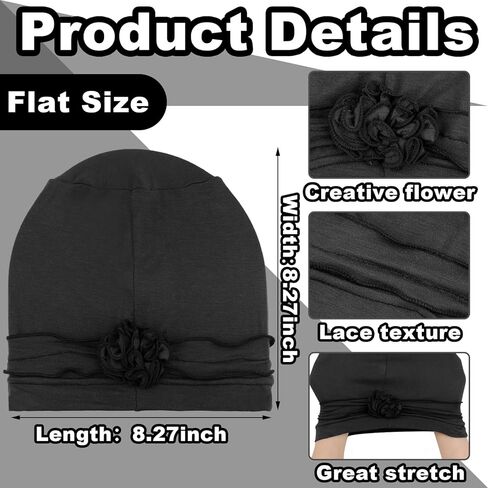 Geyoga 4 Pcs Chemo Hear for Women Cancer Caps Headcovers Headwrap Soft Flower Turban Hats for Women in Saudi Arabia
