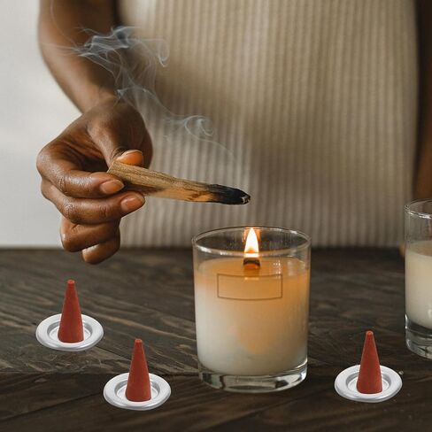 50Pcs Metal Incense Cone Holders - Small Incense Trays for Cones & Sticks, Versatile Incense Burner Tray for Home and Meditation Spaces in Saudi Arabia
