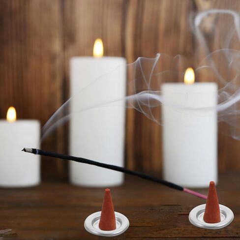 50Pcs Metal Incense Cone Holders - Small Incense Trays for Cones & Sticks, Versatile Incense Burner Tray for Home and Meditation Spaces in Saudi Arabia