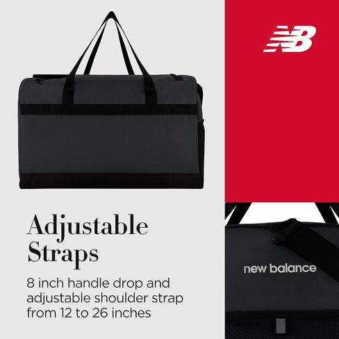 New Balance Duffel Bag, Small Carry on Gym Travel Luggage with Carrier Handles and Adjustable Shoulder Strap in Saudi Arabia