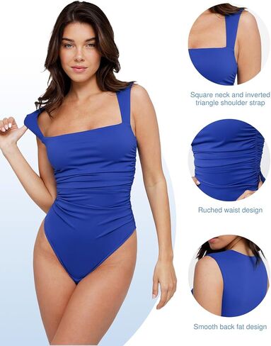 Popilush Shapewear Bodysuits for Women Sleeveless Tank Tops Square Neck Tummy Control Body Suit Bluetag Collection in Kuwait