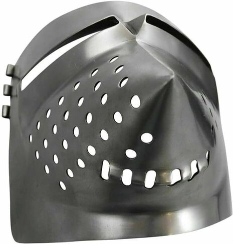 Medieval Steel Hounskull Collection Bascinet Visor Helmet with Chainmail - 18 Gauge Klappvisor Battle Silver Medieval Helmet LARP SCA Armour Fully Wearable for Adult Halloween Costume in Saudi Arabia