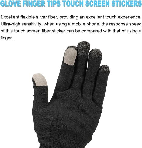 MECCANIXITY Gloves Touch Screen Sticker 1"x0.8" Ultra High Sensitivity Flexible Silver Fiber Ultra Thin Stickers for Gloves, Pack of 32 in Saudi Arabia
