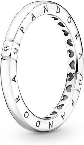 PANDORA Logo & Hearts Ring, 925 Sterling Silver, Size: EUR-58, US-8.5 - 199482C01-58 in Saudi Arabia