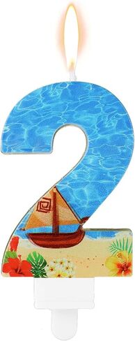 Birthday Number Candle, Beach Theme Birthday Party Candle Sailing Boat Birthday Party Decoration Paraffin Blue Sea Number Candles for Cake Topper for Wedding Summer Party (Number 6) in Saudi Arabia