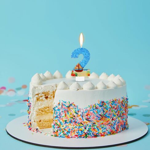 Birthday Number Candle, Beach Theme Birthday Party Candle Sailing Boat Birthday Party Decoration Paraffin Blue Sea Number Candles for Cake Topper for Wedding Summer Party (Number 6) in Saudi Arabia